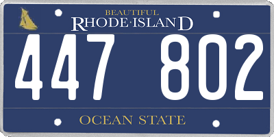 RI license plate 447802