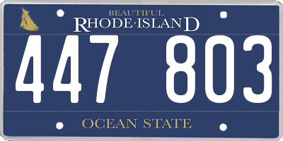 RI license plate 447803