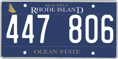 RI license plate 447806