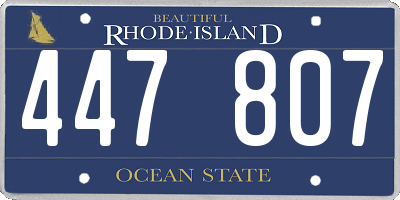 RI license plate 447807