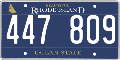RI license plate 447809