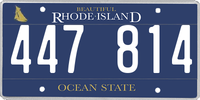 RI license plate 447814