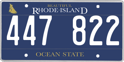 RI license plate 447822
