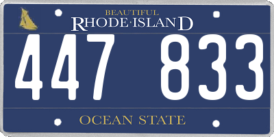RI license plate 447833