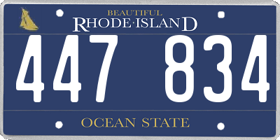 RI license plate 447834