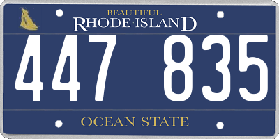 RI license plate 447835