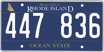 RI license plate 447836