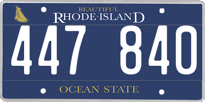 RI license plate 447840