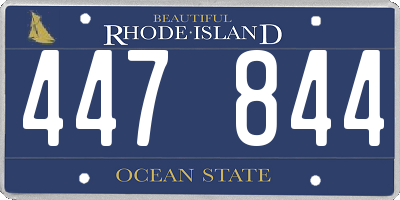 RI license plate 447844