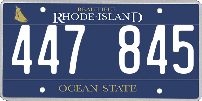 RI license plate 447845