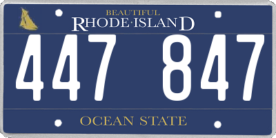 RI license plate 447847