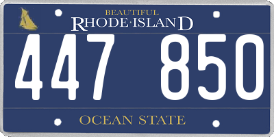 RI license plate 447850