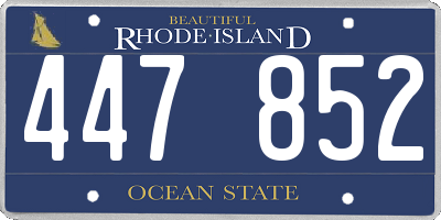 RI license plate 447852