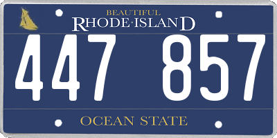 RI license plate 447857