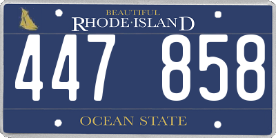 RI license plate 447858