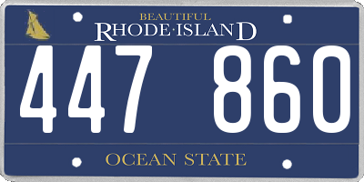 RI license plate 447860