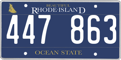 RI license plate 447863