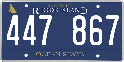 RI license plate 447867