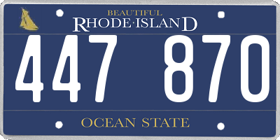 RI license plate 447870