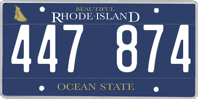 RI license plate 447874