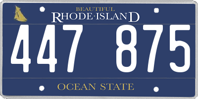 RI license plate 447875