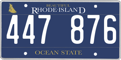 RI license plate 447876