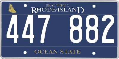 RI license plate 447882