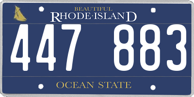 RI license plate 447883