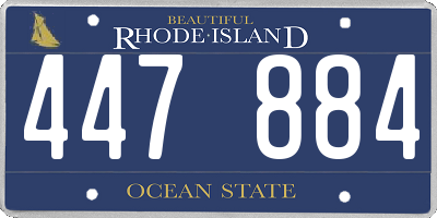 RI license plate 447884