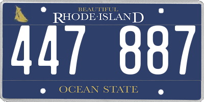 RI license plate 447887