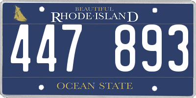 RI license plate 447893