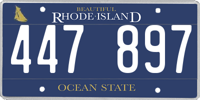 RI license plate 447897