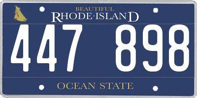 RI license plate 447898