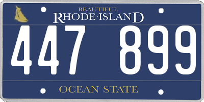 RI license plate 447899