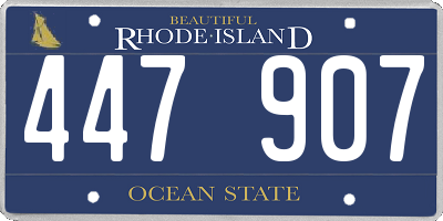RI license plate 447907