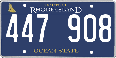 RI license plate 447908