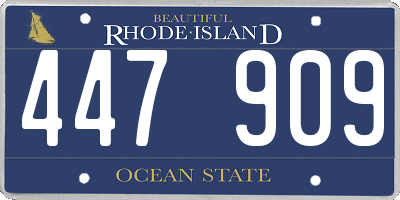 RI license plate 447909