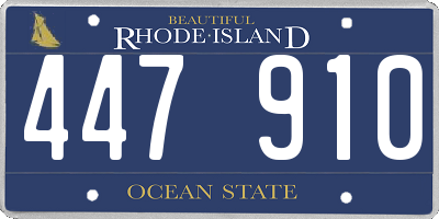 RI license plate 447910
