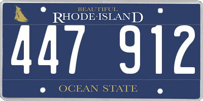 RI license plate 447912