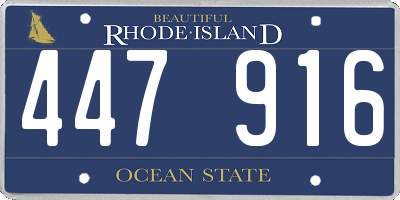 RI license plate 447916
