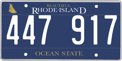 RI license plate 447917