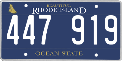 RI license plate 447919