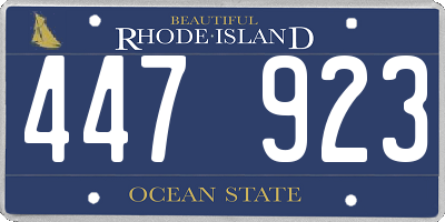 RI license plate 447923