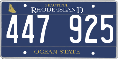 RI license plate 447925