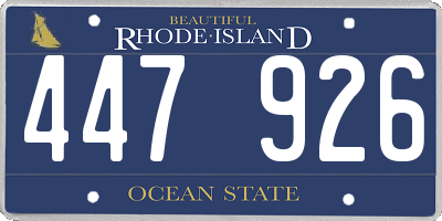 RI license plate 447926