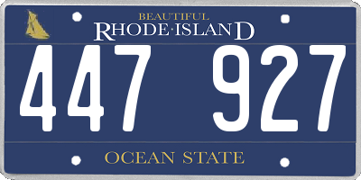 RI license plate 447927
