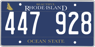 RI license plate 447928