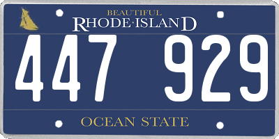 RI license plate 447929