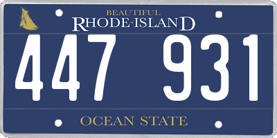 RI license plate 447931