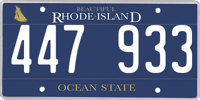 RI license plate 447933